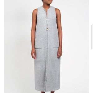 CF GOLDMAN ZIP VEST gray sleeveless heavy Crew Neck Midi Length dress
